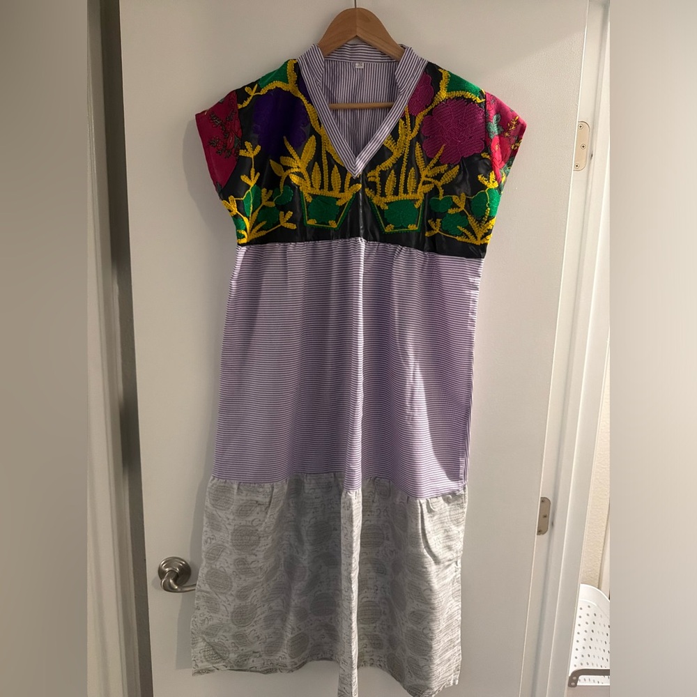 Colorful Hand Embroidered Dress from Egypt